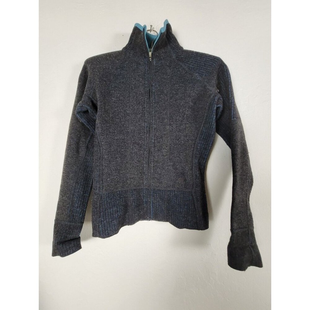 Mountain Hardwear Womens Zip Up Mock Neck Long Sleeve Sweater Gray Size XS
